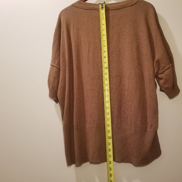 Free People Women's Small Brown Relaxed Fit Tee Sweater - Picture 5 of 6